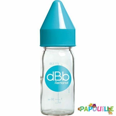 Repas - Biberons Classic et Large - Biberon verre 120ml tétine silicone turquoise