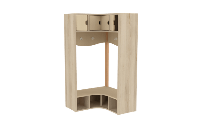 Mobilier - Banc vestiaire & Porte Manteaux - Vestiaire d'angle 4 casiers - T2 - Naturel