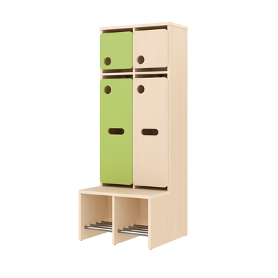Mobilier - Banc vestiaire & Porte Manteaux - Vestiaire 2 places avec assise T1 - WIS