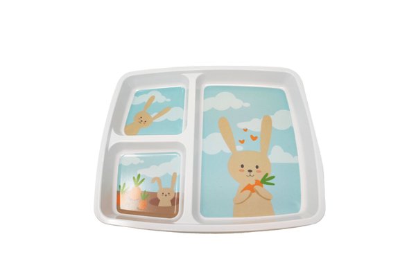 Repas - Plateaux Repas Enfants et à Compartiments - Plateau repas melamine lapin gourmet