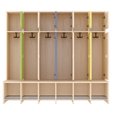 Mobilier - Banc vestiaire & Porte Manteaux - Vestiaire 6 places avec assise T1 - WIS