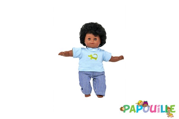 Jouets - Poupons, Peluches et Accessoires - Poupon corps mou avec cheveux africain 30cm garçon
