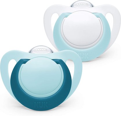 Repas - Tétine et Sucette - DE // Tétine Genius |6-18 mois sucettes en silicone sans BPA Bleu 2 unités
