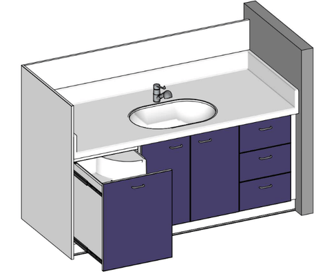 Change - Meuble à Langer crèche - Table à langer sur mesure - 195 cm