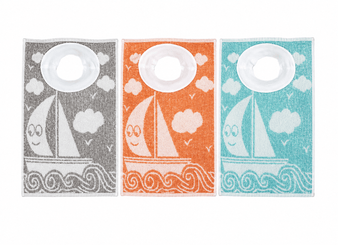 Repas - Bavoir - Bavoir bateau à encolure bord côte coton 35 x 50 cm