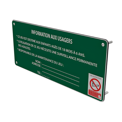 Mobilier - Aire de jeux et structure extérieure - Panneau d'information