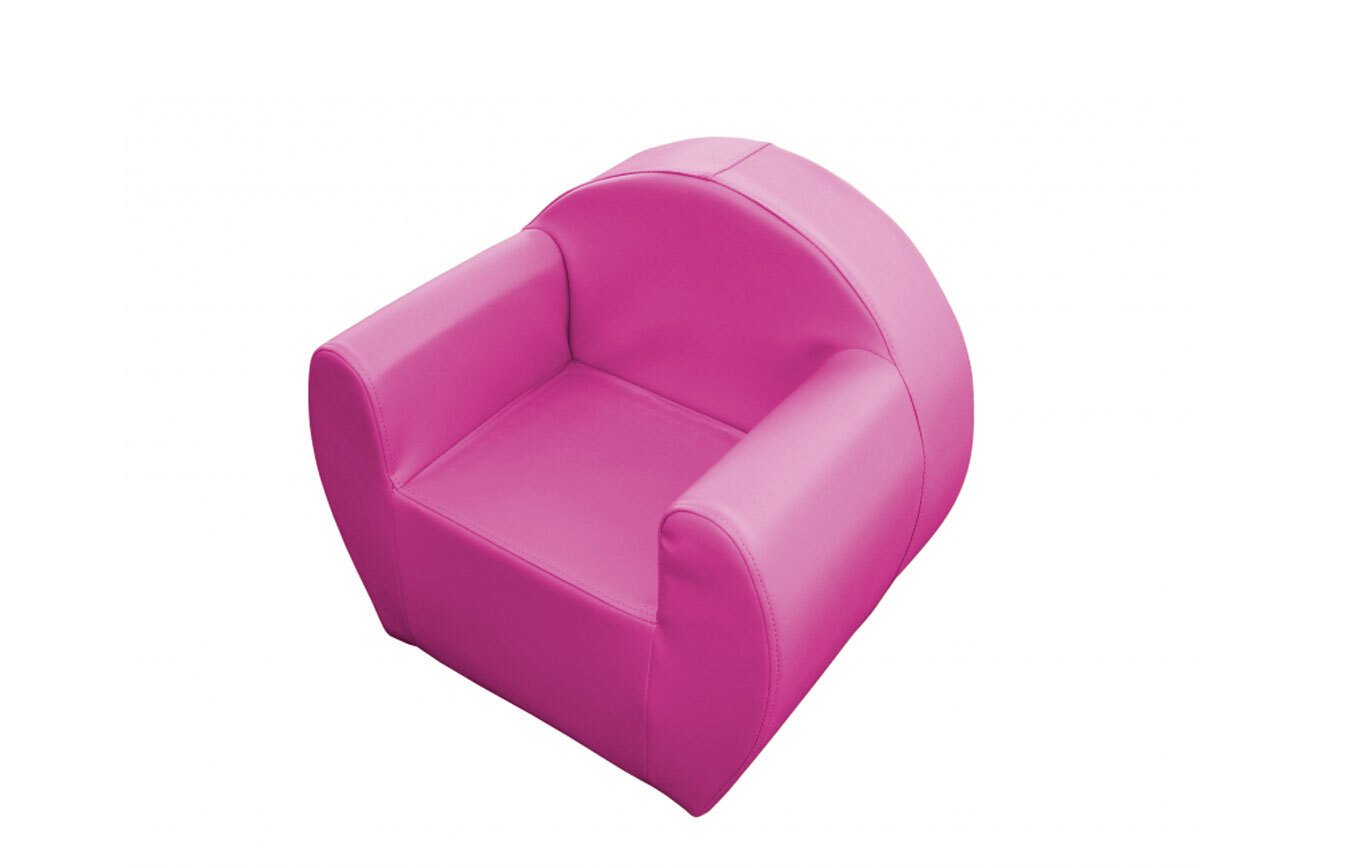 Fauteuil enfant pdg club mousse pvc uni 20 cm fuchsia