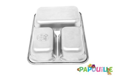 Repas - Plateaux Repas Enfants et à Compartiments - Plateau inox 3 compartiments enfant