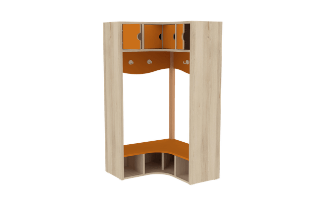 Mobilier - Banc vestiaire & Porte Manteaux - Vestiaire d'angle 4 casiers - T2 - Orange