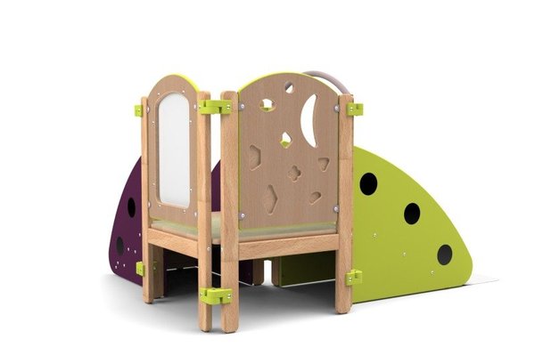 Mobilier - Structure de motricité / activité intérieur - Structure 1er pas en angle vert prune