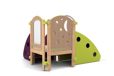 Mobilier - Structure de motricité / activité intérieur - Structure 1er pas en angle vert prune