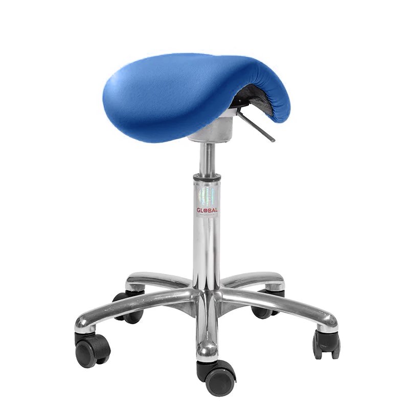 Siège selle ergonomique 360° a roulette petite enfance simili cuir Bleu