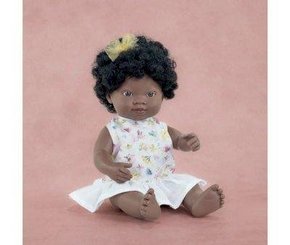 Jouets - Poupons, Peluches et Accessoires - Poupée brune avec tenue - 38 cm