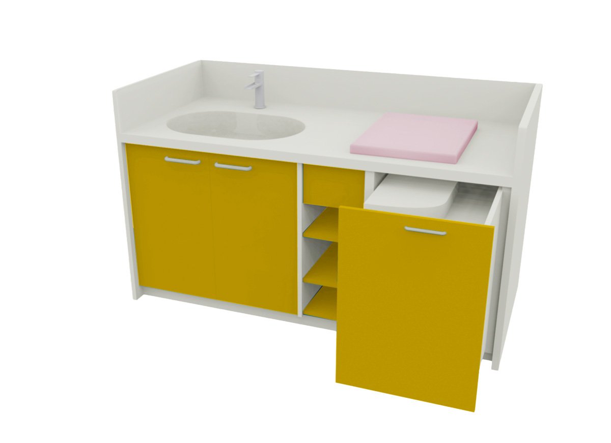 Table à langer sur mesure-1700x850mm jaune samba