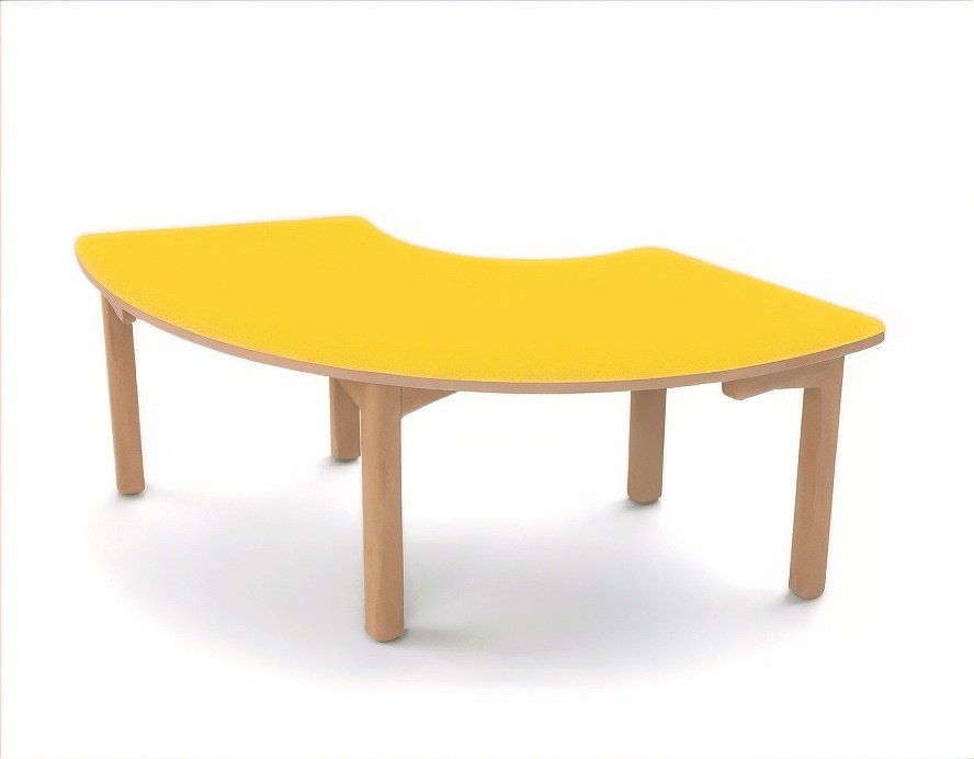 Table en bois 1/3 anneau T1 - Jaune