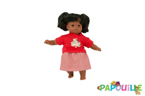 Jouets - Poupons, Peluches et Accessoires - Poupée corps mou avec cheveux 30cm fille africain