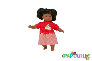 Jouets - Poupons, Peluches et Accessoires - Poupée corps mou avec cheveux 30cm fille africain