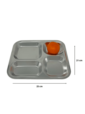 Repas - Plateaux Repas Enfants et à Compartiments - Plateau inox 4 compartiments enfant