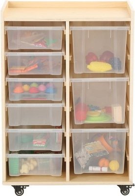 Mobilier - Meuble de rangement scolaire - Étagère à 2 rangées avec 6 petits bacs et 3 grands