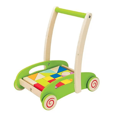 Jeux - Porteurs, Draisiennes, Marcheurs - De // chariot bois a pousser avec cubes