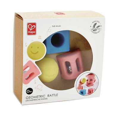 Jouets - Hochets et Jouets Sensoriels - 3 Hochets géométriques - Bio