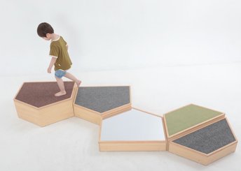 Motricité - Module de Motricité Enfant - Parcours de motricité bois miroir 5 pièces - Snaps
