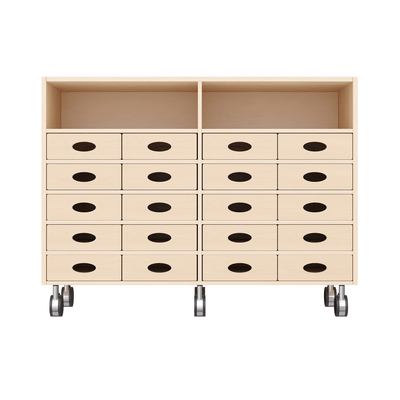 Mobilier - Meuble de rangement scolaire - Meuble de rangement à roulettes 20 casiers - Tilo