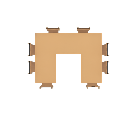 Mobilier - Table crèche et scolaire - Table en U Réglable - Naturel