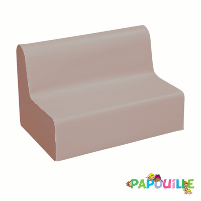 Mobilier - Meuble en mousse et Pouf - Banquette enfant 2 à 3 places en mousse pvc h. 17cm chocolat taupe