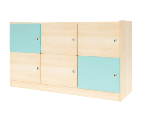 Mobilier - Meuble de rangement scolaire - Armoire de rangement - 6 portes - bleu
