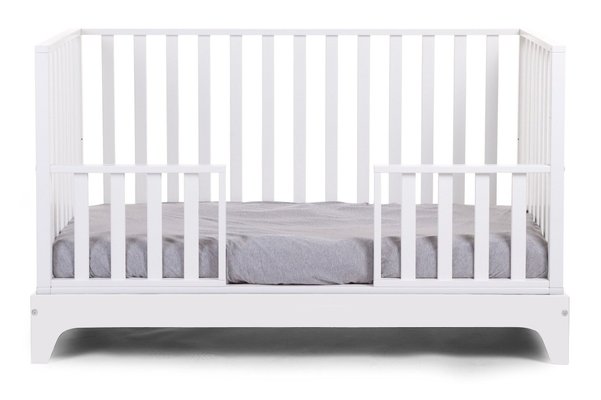 Couchage - Lit Crèche en Bois bébé, enfant - DE // Lit bébé évolutif 70 x 140 cm Blanc