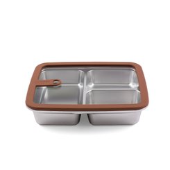 Repas - Raviers, Coupelles et boite de conservation - Boite de conservation 3 compartiments - 160 cl - Inox micro-ondable