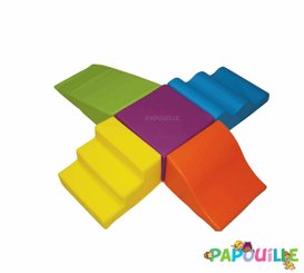 Motricité - Parcours de Motricité Crèche - Kit de modules essentiel tipas avec tapis en mousse pvc