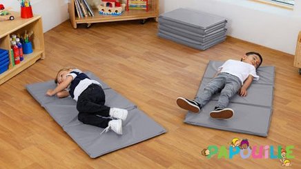 Motricité - Tapis de motricité bébé et enfant - Tapis pliable en 3 / grand modèle 114 x 56 x 2,5 cm gris souris