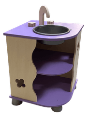 Mobilier - Mobilier de jeux d'imitation - Bloc coin évier imitation avec meuble de rangement en bois