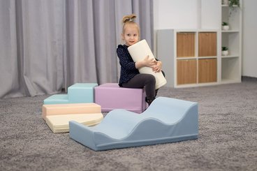 Motricité - Parcours de Motricité Crèche - Kit de motricité enfant 6 modules pastel pâle