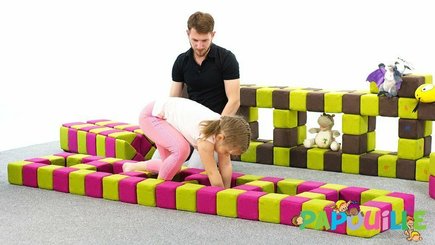 Motricité - Jeux de Motricité Libre - Cubes de constructions magnétiques de psychomotricité tissu 100 pièces noir