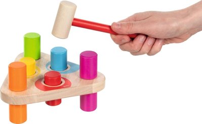 Jouets - Jeux de Construction - Banc à marteler, arc-en-ciel en bois