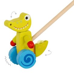Jouets - Jouets à Pousser, à Tirer - Crocodile à pousser - en bois