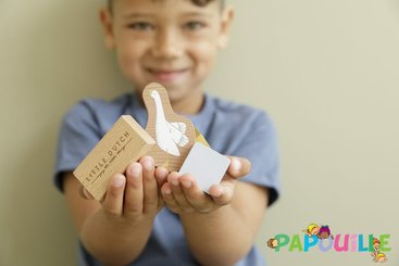 Jouets - Jouets à Empiler ou à Encastrer - DE // Baril de 50 blocs décorés à empiler pastel enfant - bois