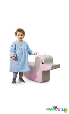 Jeux - Bascules et Équilibre - Éléphant rose à bascule en mousse