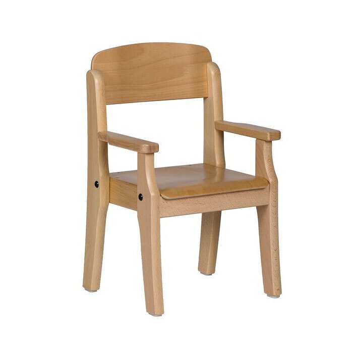 Fauteuil bébé en bois avec accoudoirs t00 h.18cm vernis