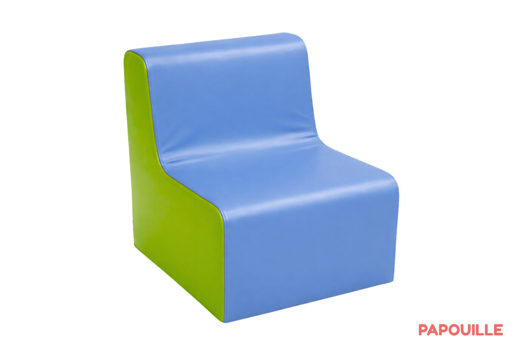 Chauffeuse droite hauteur 25cm bicolor bleu vert
