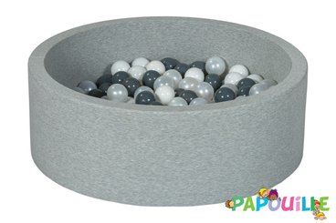 Motricité - Piscine à balles - Piscine à balles pour bébé avec 200 balles 90x30cm gris clair