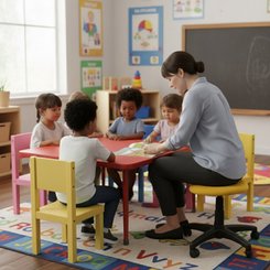 Mobilier - Tabouret et Assise au sol - Siège sur roulettes réglable nourrice