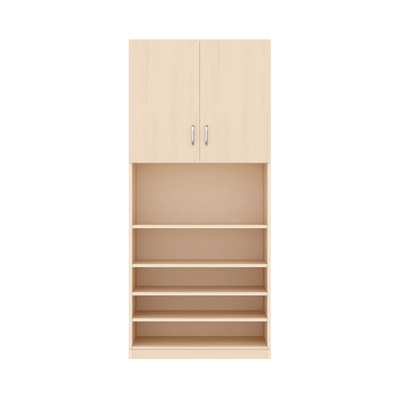 Mobilier - Meuble de rangement scolaire - Armoire de rangement 2 portes - Moka