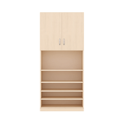 Mobilier - Meuble de rangement scolaire - Armoire de rangement 2 portes - Moka
