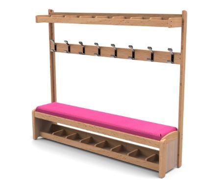 Mobilier - Banc vestiaire & Porte Manteaux - Banc vestiaire Assise Framboise