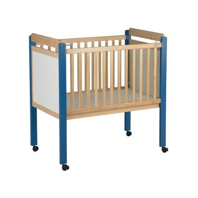 Couchage - Lit Crèche en Bois bébé, enfant - Lit crèche 100 x 50 cm barreaux bleu wkc