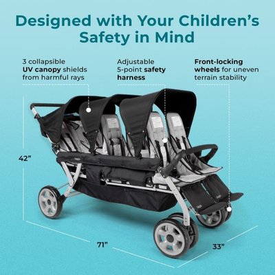 Puériculture - Poussette - Poussette 6 places compass - 6 mois + - Noir